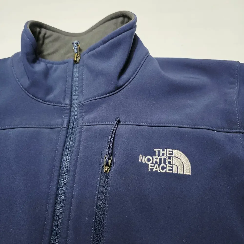 The North Face TNF Apex Men's Softshell Jacket Navy Blue Full Zip Size Small